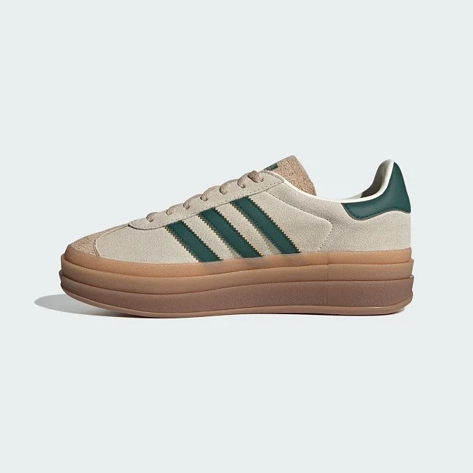 Кроссовки женские adidas Originals Gazelle Bold Cream White/Collegiate Green/Magic Beige
