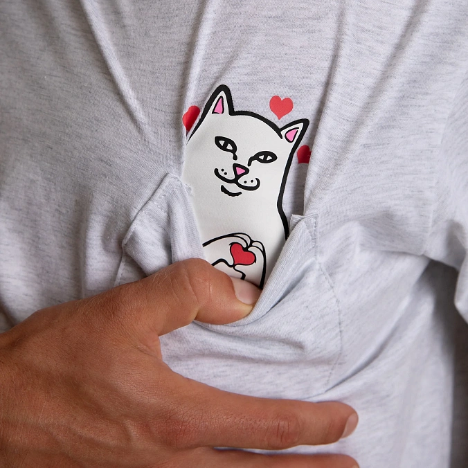 Футболка RIPNDIP Nermal Loves Pocket Tee Ash Heather